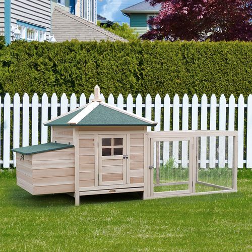 Chicken Coop Small Animal Pet Cage w/ Nesting Box Outdoor Run Backyard Wooden *SHIPS WITHIN UK ONLY*