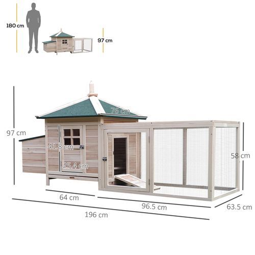 Chicken Coop Small Animal Pet Cage w/ Nesting Box Outdoor Run Backyard Wooden *SHIPS WITHIN UK ONLY*